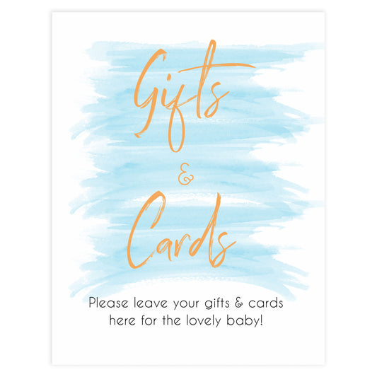 Gifts & Cards Sign - Blue Swash