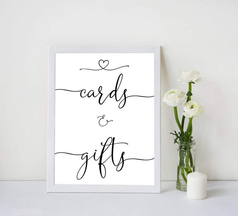 minimalist baby shower signs, gifts and cards baby sign, drinks baby decor, printable baby signs, minimalist baby decor