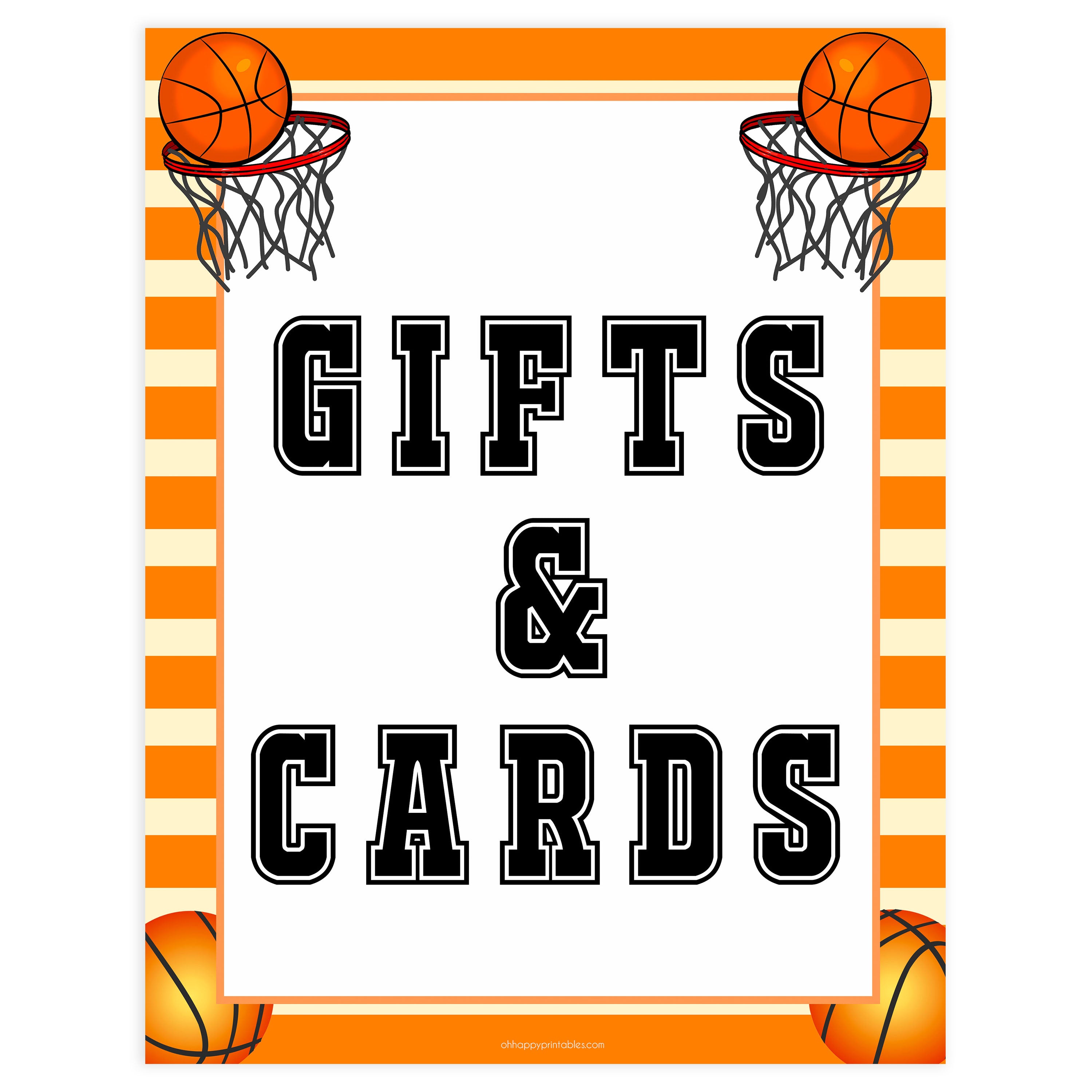 gift and cards sign, gifts and cards table sign, Basketball baby decor, printable baby table signs, printable baby decor, Basketball table signs, fun baby signs, Basketball fun baby table signs