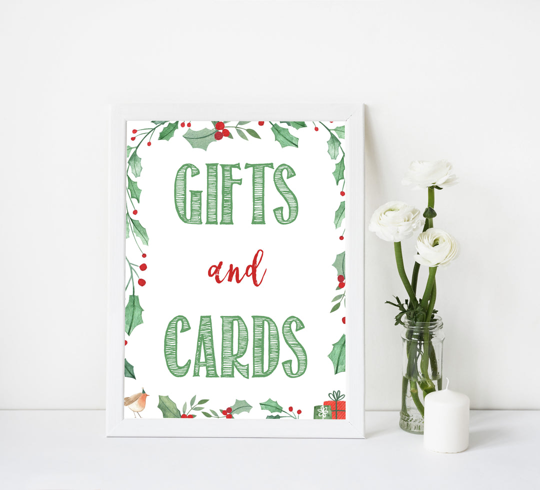 Christmas baby shower signs, gifts and cards baby shower sign, baby shower decor, printable baby signs, baby decor, festive baby shower