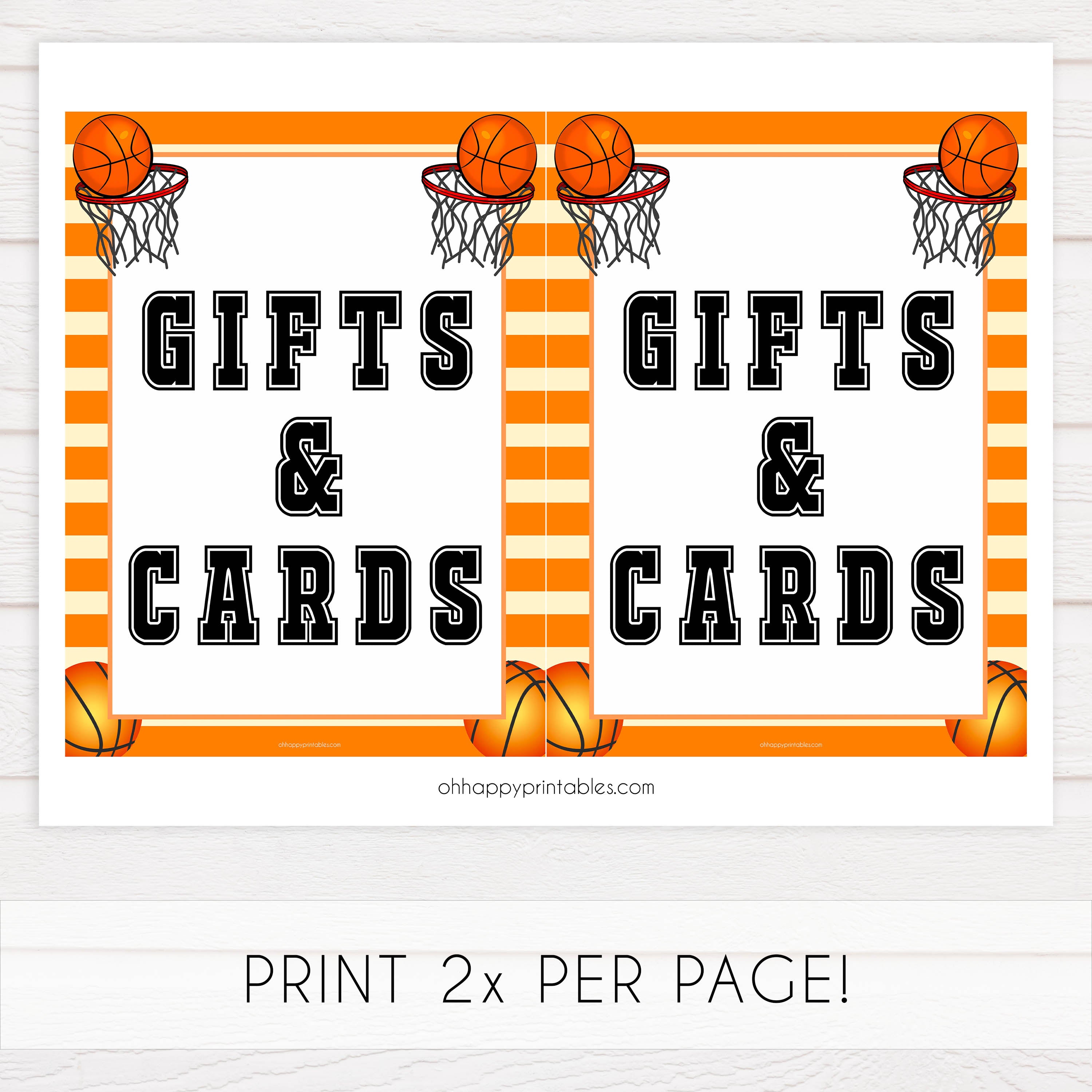 gift and cards sign, gifts and cards table sign, Basketball baby decor, printable baby table signs, printable baby decor, Basketball table signs, fun baby signs, Basketball fun baby table signs