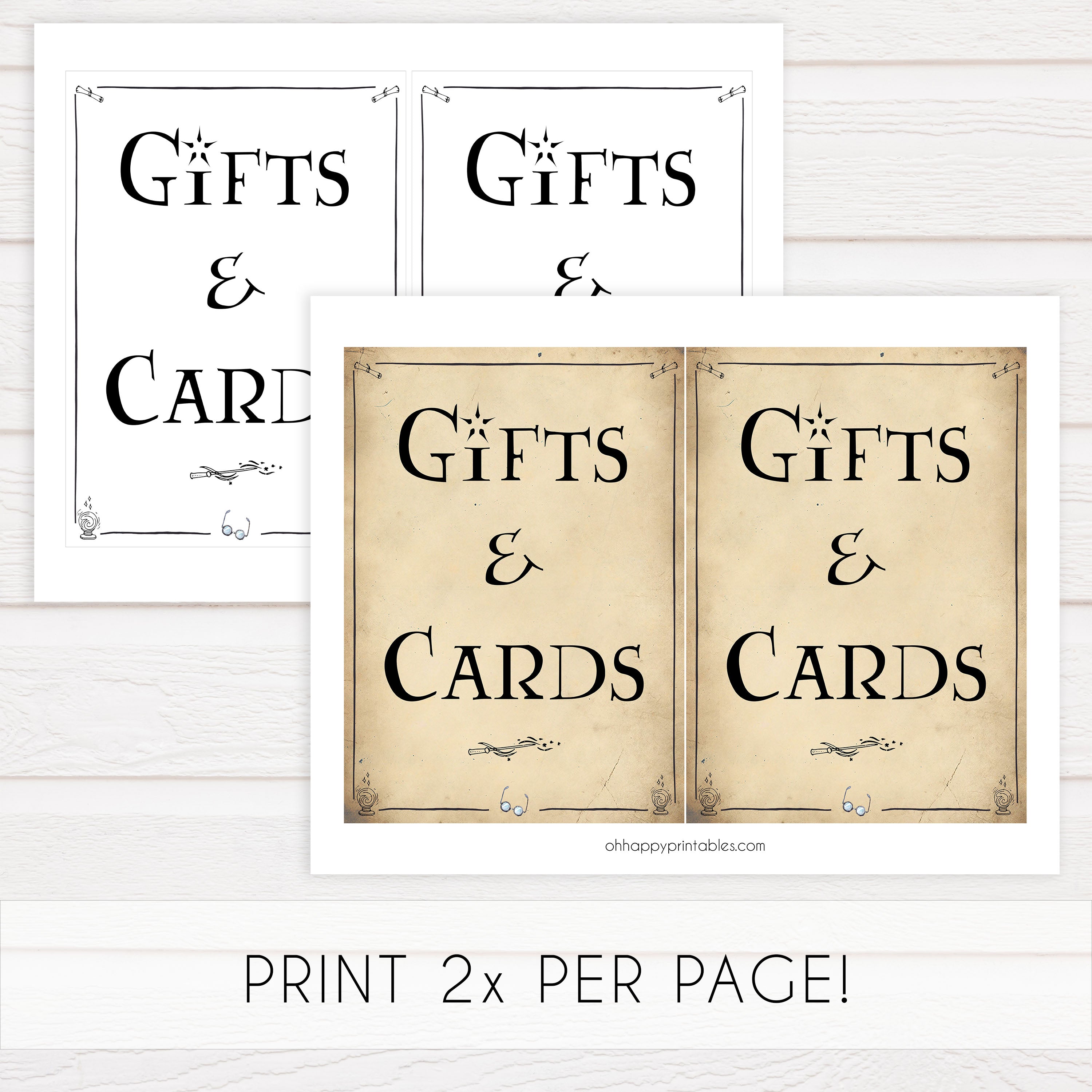 Gifts and Cards baby sign, Wizard baby shower signs, printable baby shower decor, Harry Potter baby decor, Harry Potter baby shower ideas, fun baby decor, fun baby signs