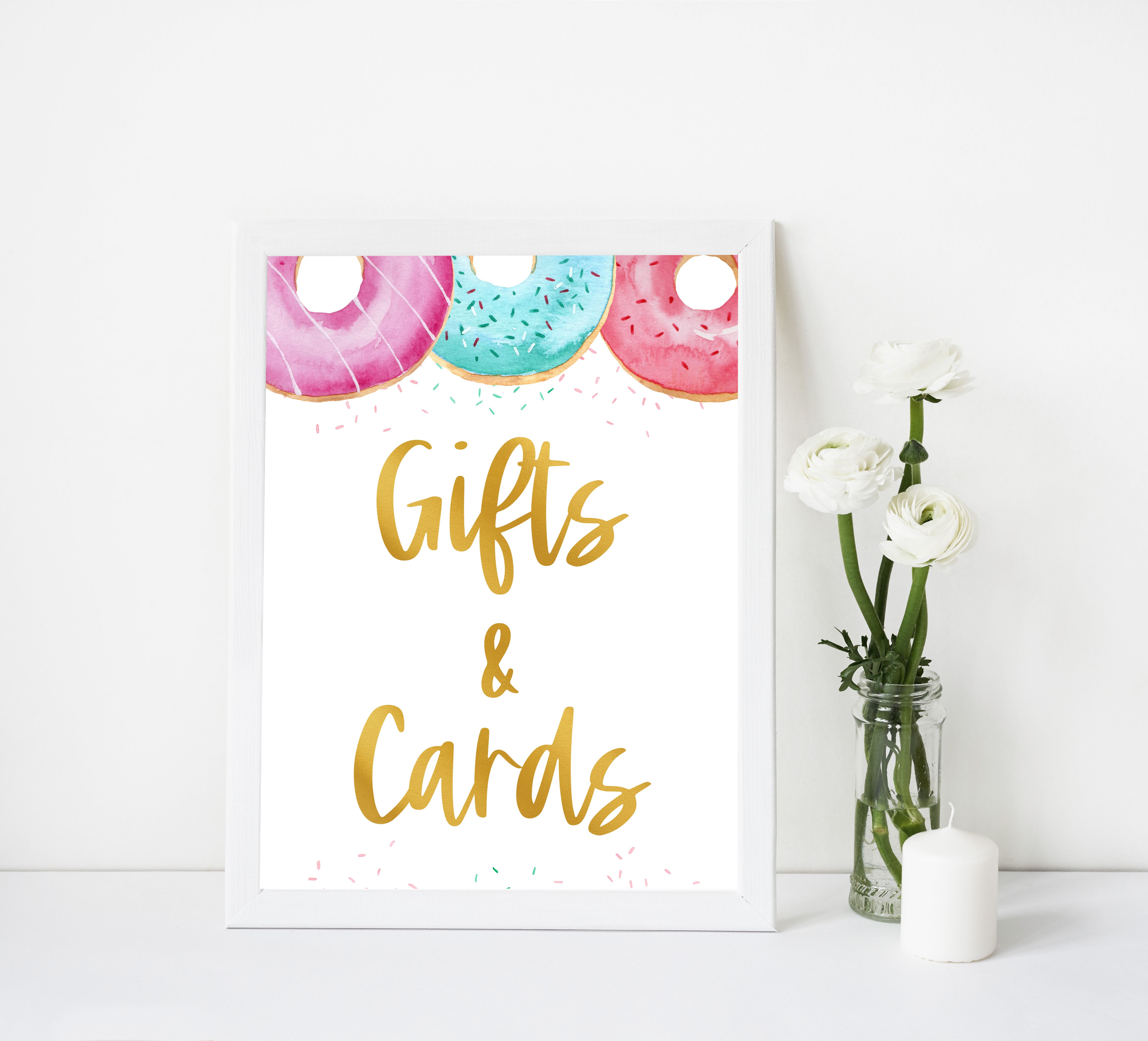gifts and cards baby table sign, Donut baby decor, printable baby table signs, printable baby decor, baby sprinkles table signs, fun baby signs, baby donut fun baby table signs