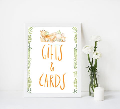 gifts and cards baby sign, Safari animals baby decor, printable baby table signs, printable baby decor, baby safari animals table signs, fun baby signs, baby safari animals fun baby table signs