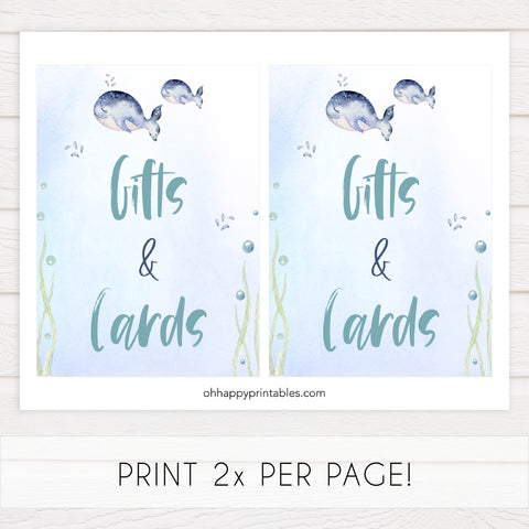 gifts and cards baby shower table signs, Whale baby decor, printable baby table signs, printable baby decor, baby adventure table signs, fun baby signs, baby unicorn fun baby table signs
