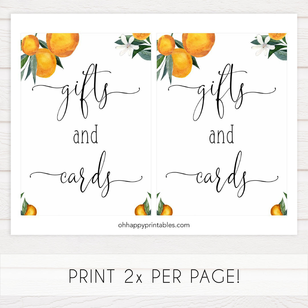 gifts and cards baby shower table signs, Little cutie baby decor, printable baby table signs, printable baby decor, baby little cutie table signs, fun baby signs, baby little cutie fun baby table signs, citrus baby shower signs,  Little cutie baby signs, Little cutie baby decor, Little cutie baby shower, Little cutie signs, Citrus baby shower, Orange baby shower, Citrus orange baby shower, Citrus baby shower table signs,