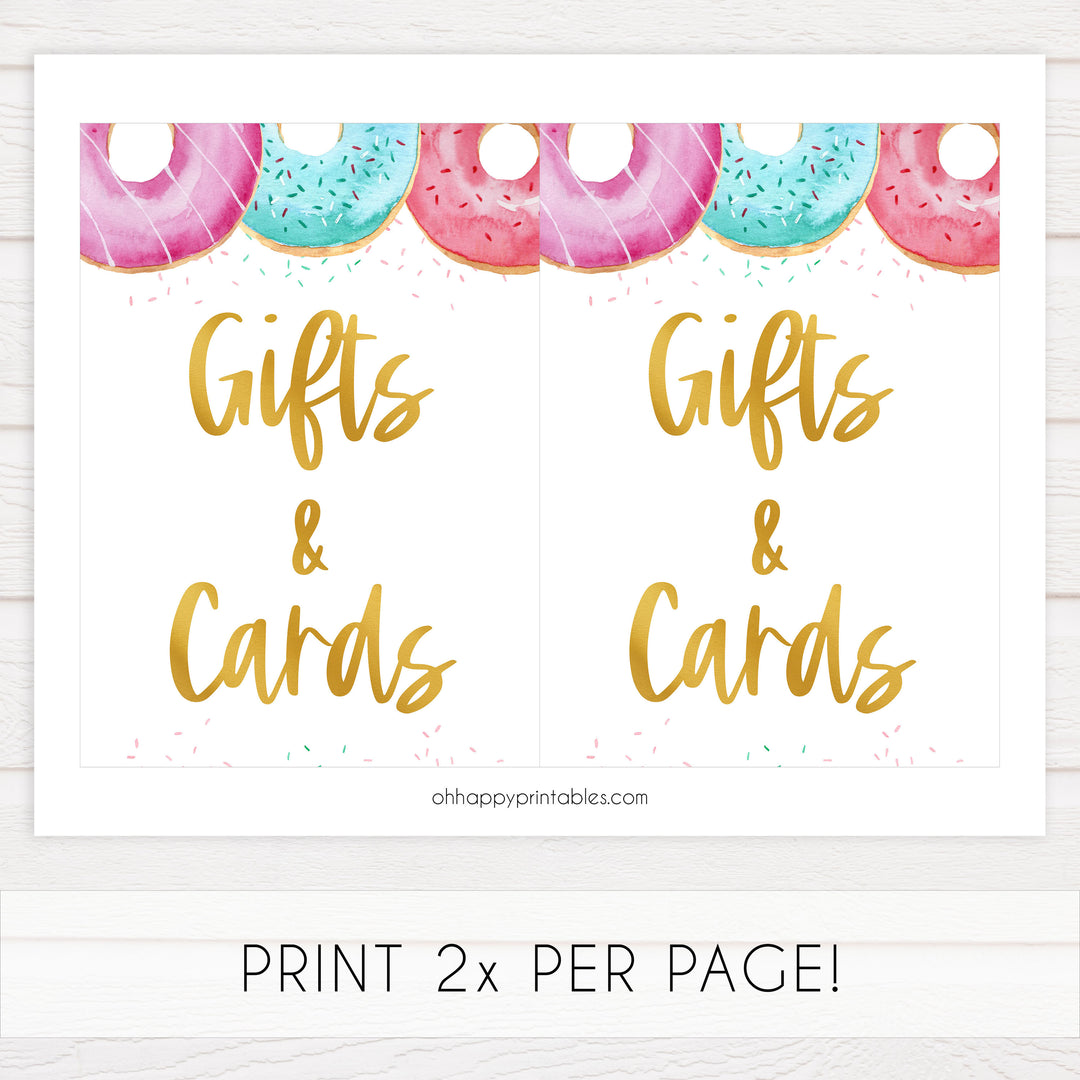 gifts and cards baby table sign, Donut baby decor, printable baby table signs, printable baby decor, baby sprinkles table signs, fun baby signs, baby donut fun baby table signs
