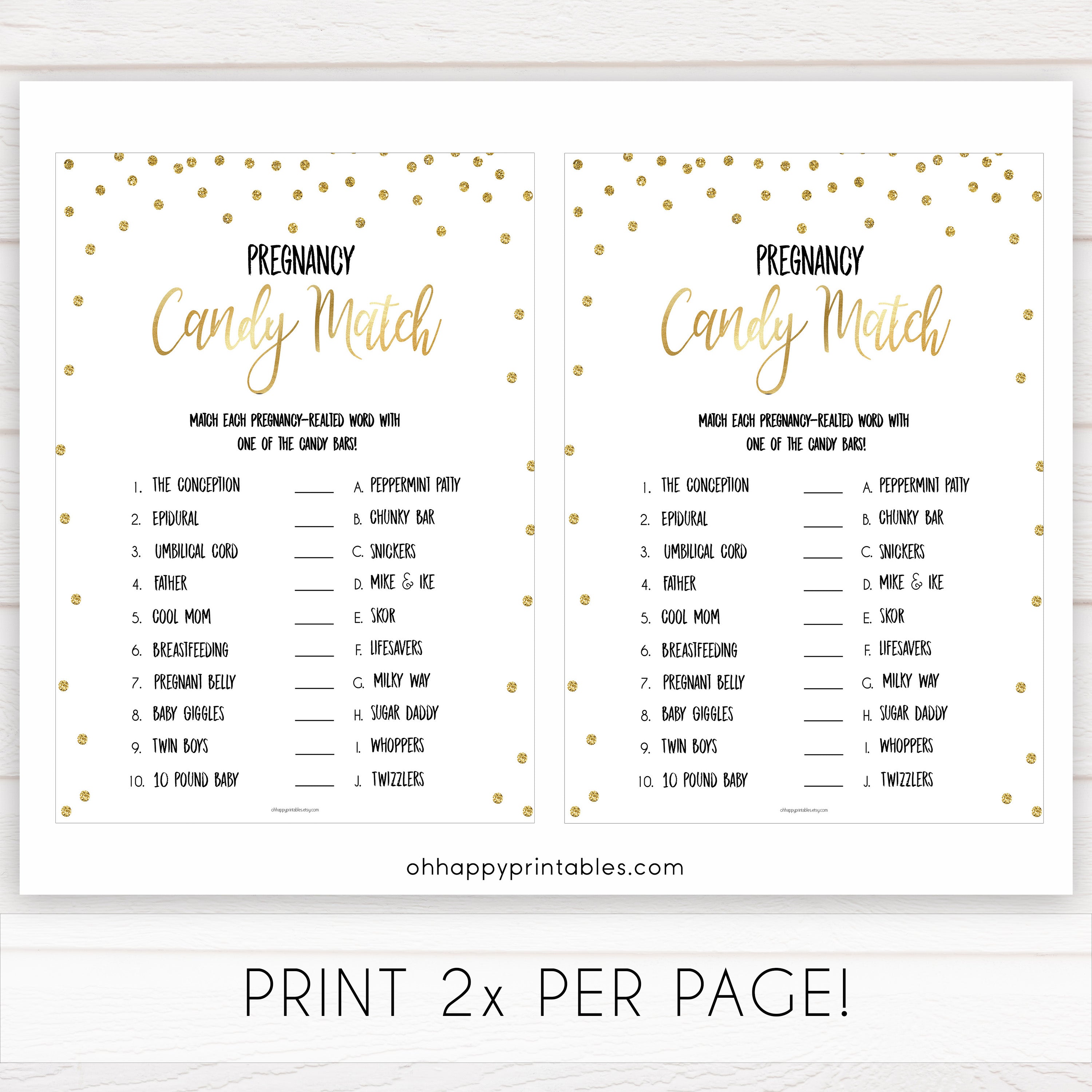 Gold candy match baby shower games, pregnancy candy match game, hilarious baby shower games, best baby games, top baby games