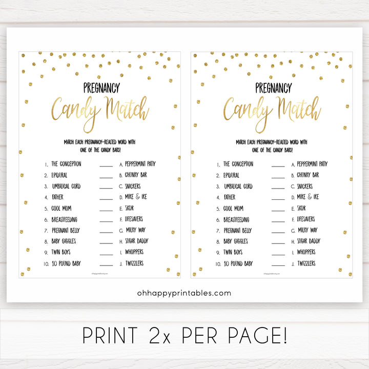 Gold candy match baby shower games, pregnancy candy match game, hilarious baby shower games, best baby games, top baby games