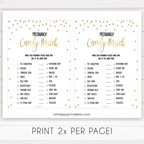 Gold candy match baby shower games, pregnancy candy match game, hilarious baby shower games, best baby games, top baby games