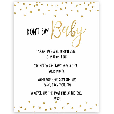 gold baby shower games, dont say baby games, printable baby games, fun baby games, popular baby games, baby shower games, gold baby games, print baby games, gold baby shower