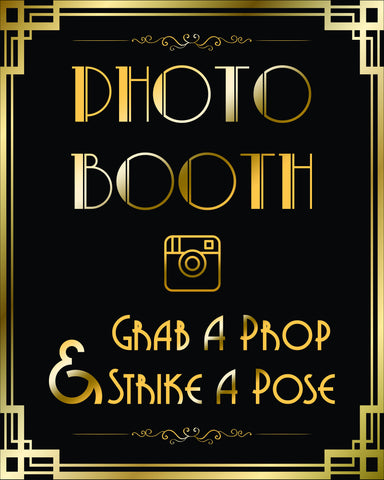 Gatsby Photo booth strike a pose props