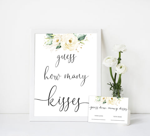 how many kisses, kisses in the jar, Printable bridal shower games, floral bridal shower, floral bridal shower games, fun bridal shower games, bridal shower game ideas, floral bridal shower
