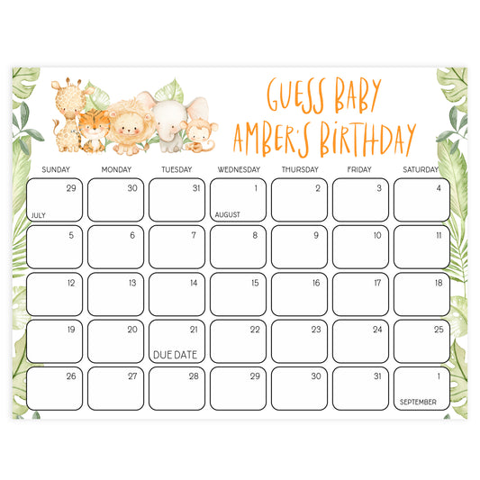 guess the baby birthday game, Printable baby shower games, safari animals baby games, baby shower games, fun baby shower ideas, top baby shower ideas, safari animals baby shower, baby shower games, fun baby shower ideas