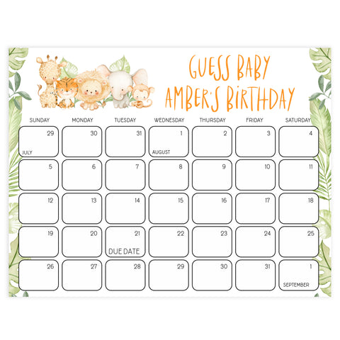 guess the baby birthday game, Printable baby shower games, safari animals baby games, baby shower games, fun baby shower ideas, top baby shower ideas, safari animals baby shower, baby shower games, fun baby shower ideas