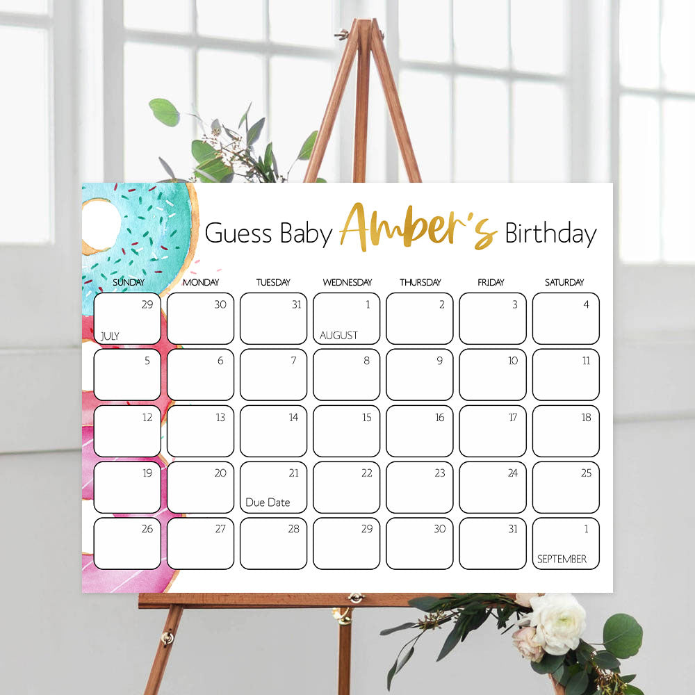 guess the baby birthday game, baby birth predictions game, Printable baby shower games, donut baby games, baby shower games, fun baby shower ideas, top baby shower ideas, donut sprinkles baby shower, baby shower games, fun donut baby shower ideas