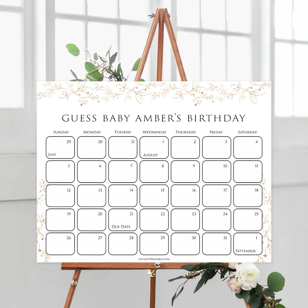 baby birthday predictions game, Printable baby shower games, gold leaf baby games, baby shower games, fun baby shower ideas, top baby shower ideas, gold leaf baby shower, baby shower games, fun gold leaf baby shower ideas