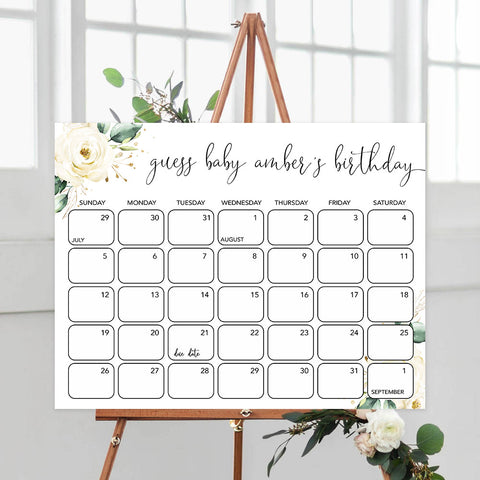 guess the baby birthday game, Printable baby shower games, shite floral baby games, baby shower games, fun baby shower ideas, top baby shower ideas, floral baby shower, baby shower games, fun floral baby shower ideas