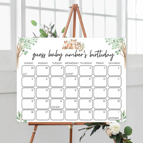 guess the baby birthday game, baby birthday predictions, Printable baby shower games, woodland animals baby games, baby shower games, fun baby shower ideas, top baby shower ideas, woodland baby shower, baby shower games, fun woodland animals baby shower ideas