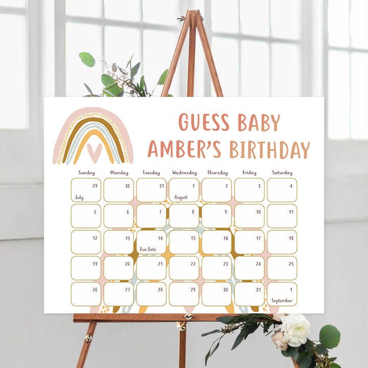 guess the baby birthday game, baby birthday game, Printable baby shower games, boho rainbow baby games, baby shower games, fun baby shower ideas, top baby shower ideas, boho rainbow baby shower, baby shower games, fun boho rainbow baby shower ideas