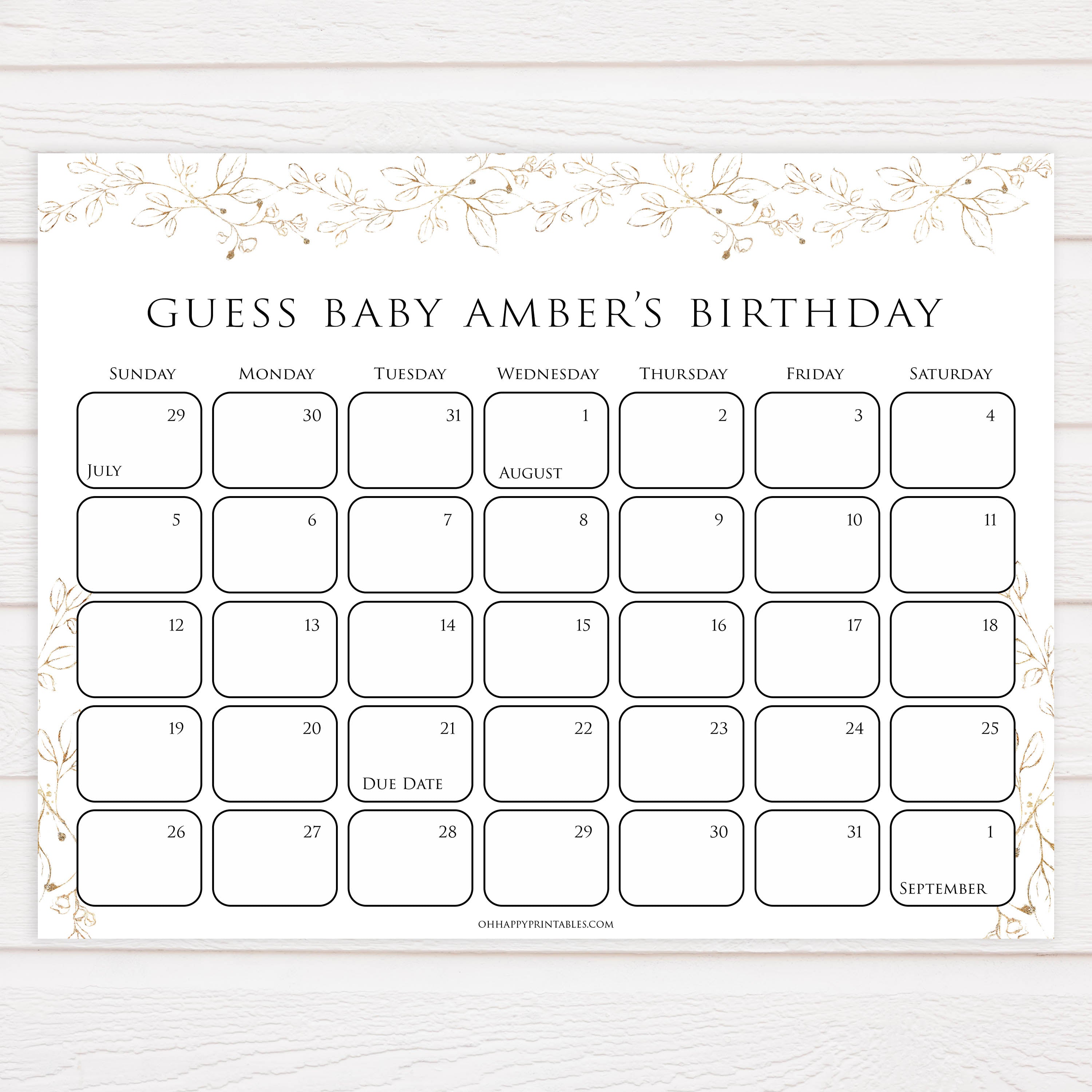 baby birthday predictions game, Printable baby shower games, gold leaf baby games, baby shower games, fun baby shower ideas, top baby shower ideas, gold leaf baby shower, baby shower games, fun gold leaf baby shower ideas