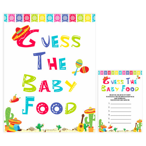 guess the baby food game, Printable baby shower games, Mexican fiesta fun baby games, baby shower games, fun baby shower ideas, top baby shower ideas, fiesta shower baby shower, fiesta baby shower ideas