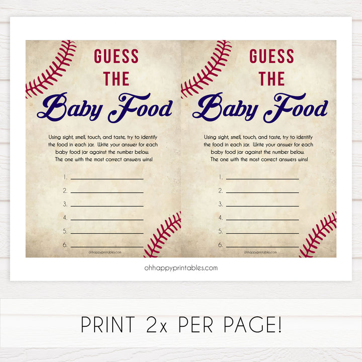 Guess The Baby Food Game - Baseball