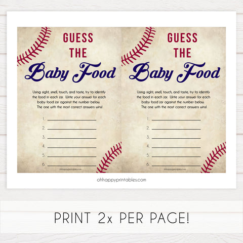 Guess The Baby Food Game - Baseball