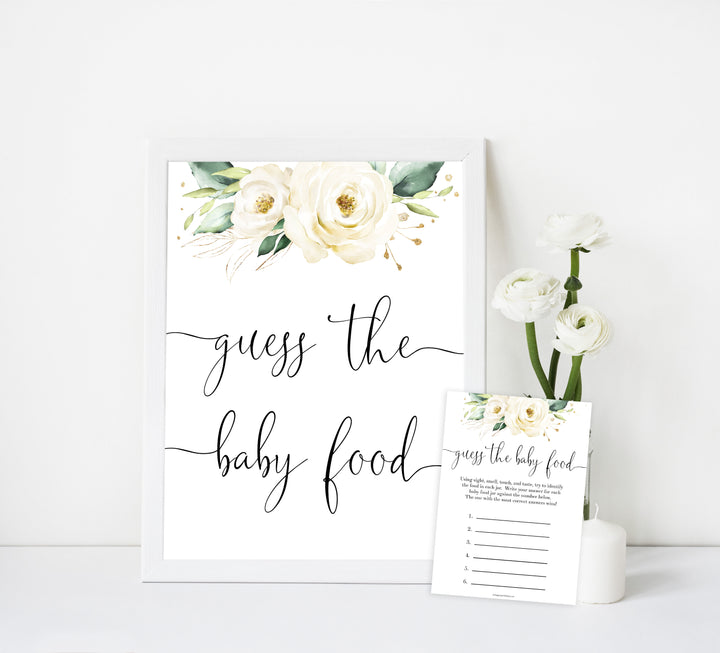guess the baby food game, Printable baby shower games, shite floral baby games, baby shower games, fun baby shower ideas, top baby shower ideas, floral baby shower, baby shower games, fun floral baby shower ideas