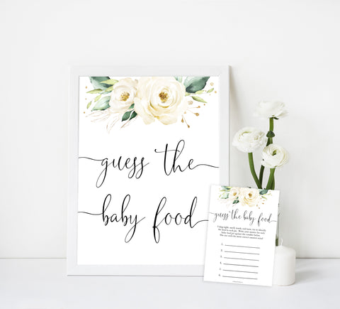 guess the baby food game, Printable baby shower games, shite floral baby games, baby shower games, fun baby shower ideas, top baby shower ideas, floral baby shower, baby shower games, fun floral baby shower ideas