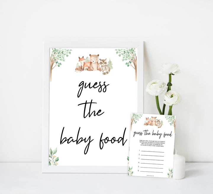 guess the baby food game, Printable baby shower games, woodland animals baby games, baby shower games, fun baby shower ideas, top baby shower ideas, woodland baby shower, baby shower games, fun woodland animals baby shower ideas