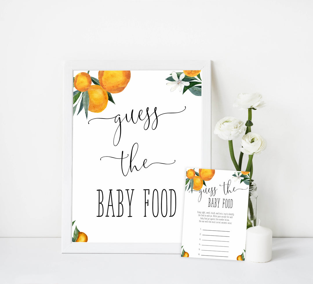 guess the baby food game, Printable baby shower games, little cutie baby games, baby shower games, fun baby shower ideas, top baby shower ideas, little cutie baby shower, baby shower games, fun little cutie baby shower ideas, citrus baby shower games, citrus baby shower, orange baby shower