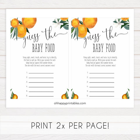 guess the baby food game, Printable baby shower games, little cutie baby games, baby shower games, fun baby shower ideas, top baby shower ideas, little cutie baby shower, baby shower games, fun little cutie baby shower ideas, citrus baby shower games, citrus baby shower, orange baby shower