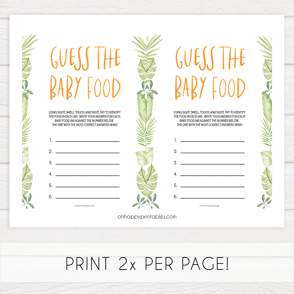 Guess The Baby Food Game - Safari Animals Printable Baby Games ...