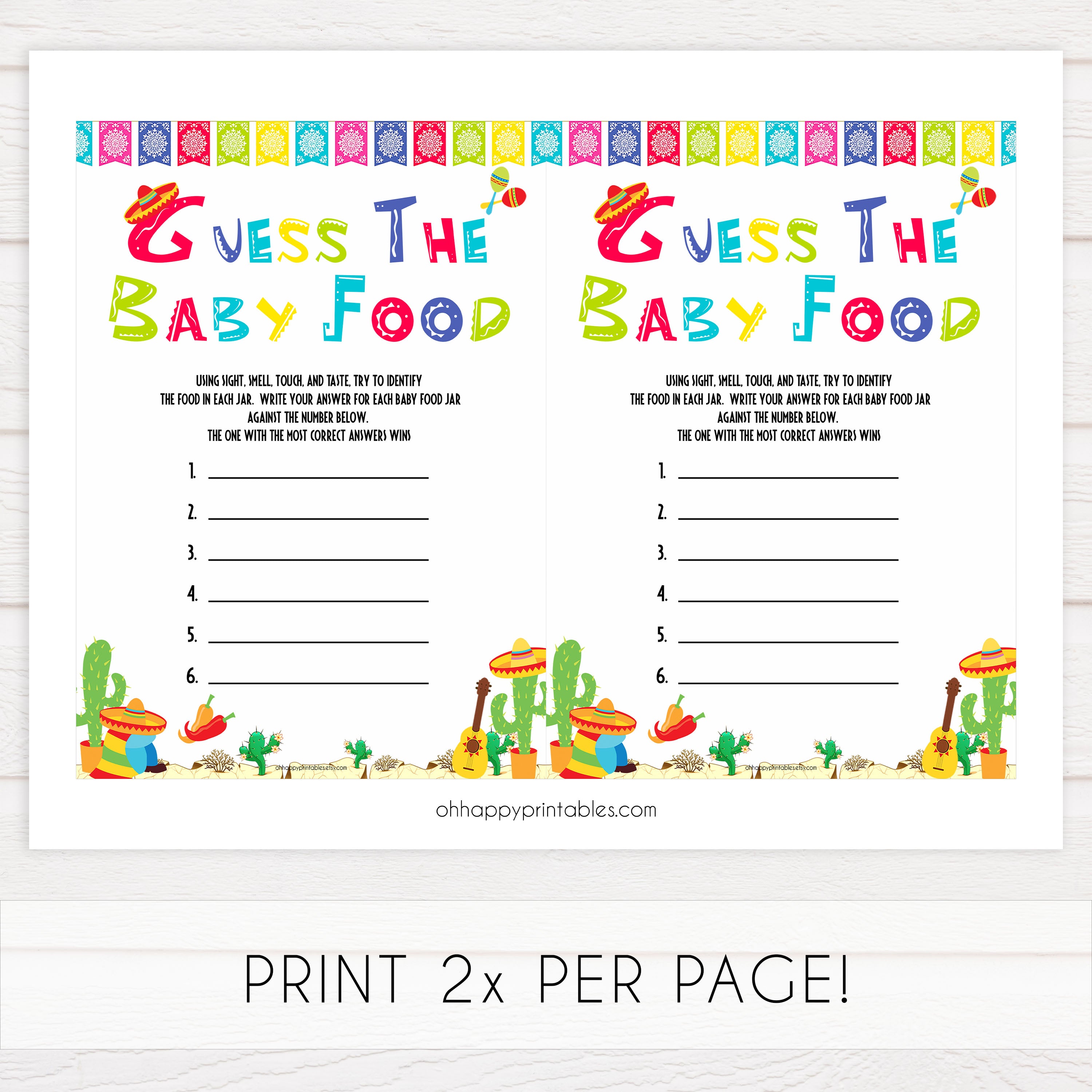 guess the baby food game, Printable baby shower games, Mexican fiesta fun baby games, baby shower games, fun baby shower ideas, top baby shower ideas, fiesta shower baby shower, fiesta baby shower ideas