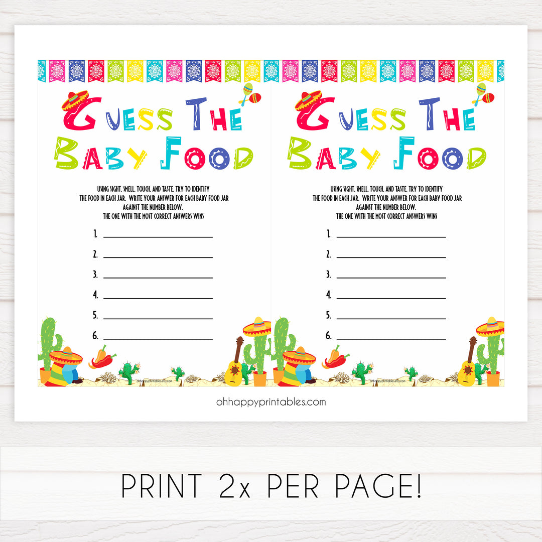 guess the baby food game, Printable baby shower games, Mexican fiesta fun baby games, baby shower games, fun baby shower ideas, top baby shower ideas, fiesta shower baby shower, fiesta baby shower ideas