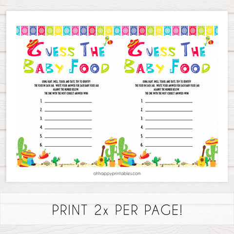 guess the baby food game, Printable baby shower games, Mexican fiesta fun baby games, baby shower games, fun baby shower ideas, top baby shower ideas, fiesta shower baby shower, fiesta baby shower ideas