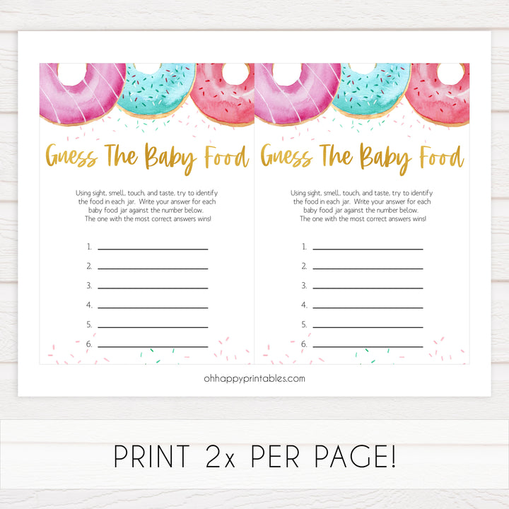 guess the baby food game, Printable baby shower games, donut baby games, baby shower games, fun baby shower ideas, top baby shower ideas, donut sprinkles baby shower, baby shower games, fun donut baby shower ideas