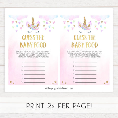 guess the baby food game, Printable baby shower games, unicorn baby games, baby shower games, fun baby shower ideas, top baby shower ideas, unicorn baby shower, baby shower games, fun unicorn baby shower ideas