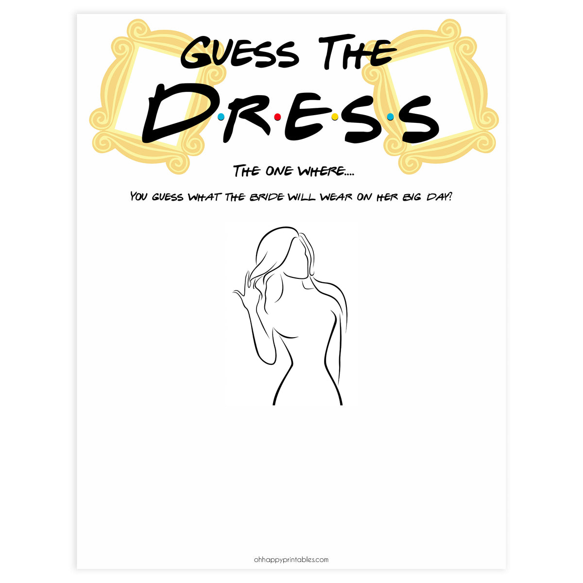 Bridal Shower Games Guess The Dress Printed For You -  Portugal