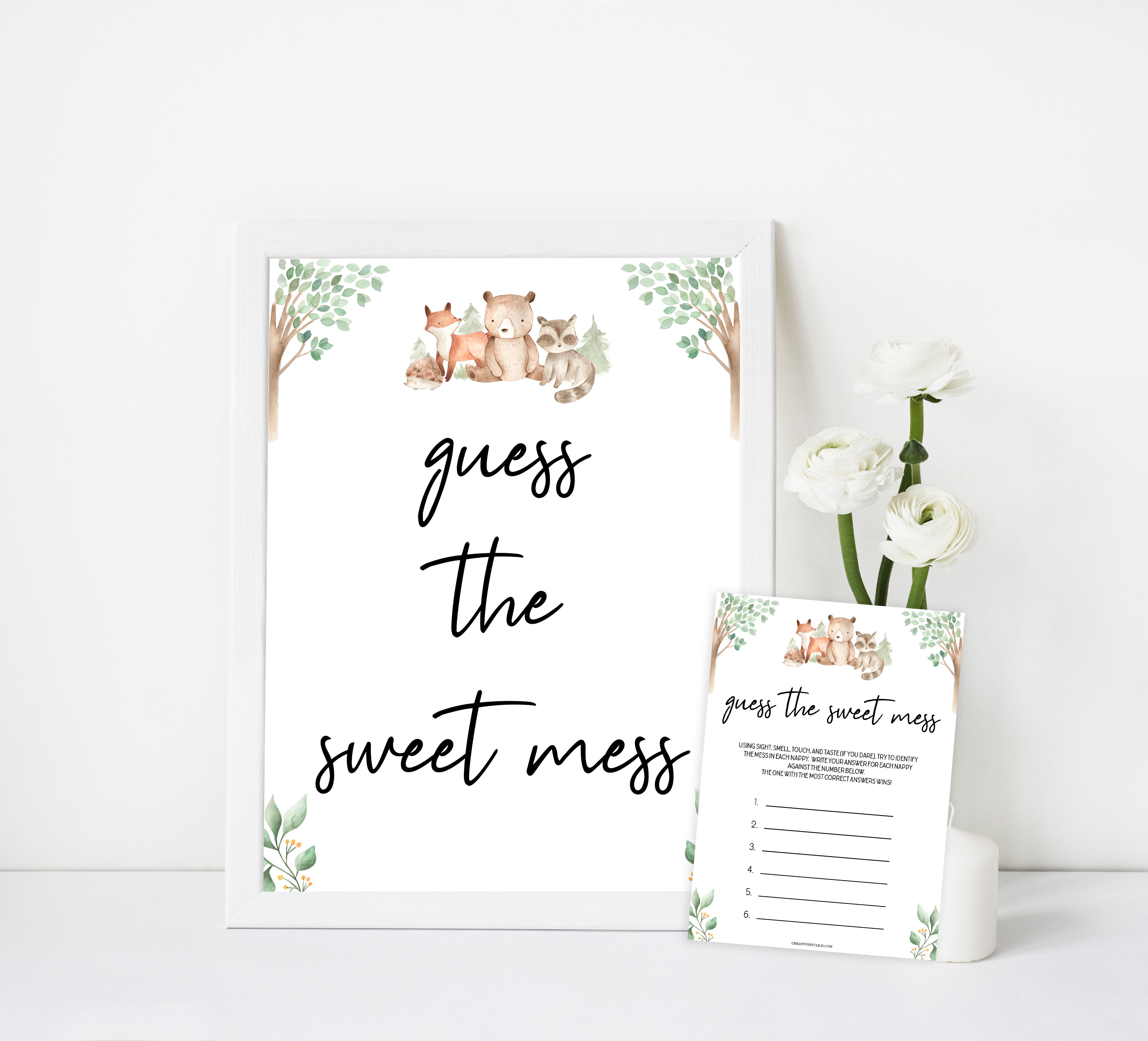 guess the sweet mess game, Printable baby shower games, woodland animals baby games, baby shower games, fun baby shower ideas, top baby shower ideas, woodland baby shower, baby shower games, fun woodland animals baby shower ideas