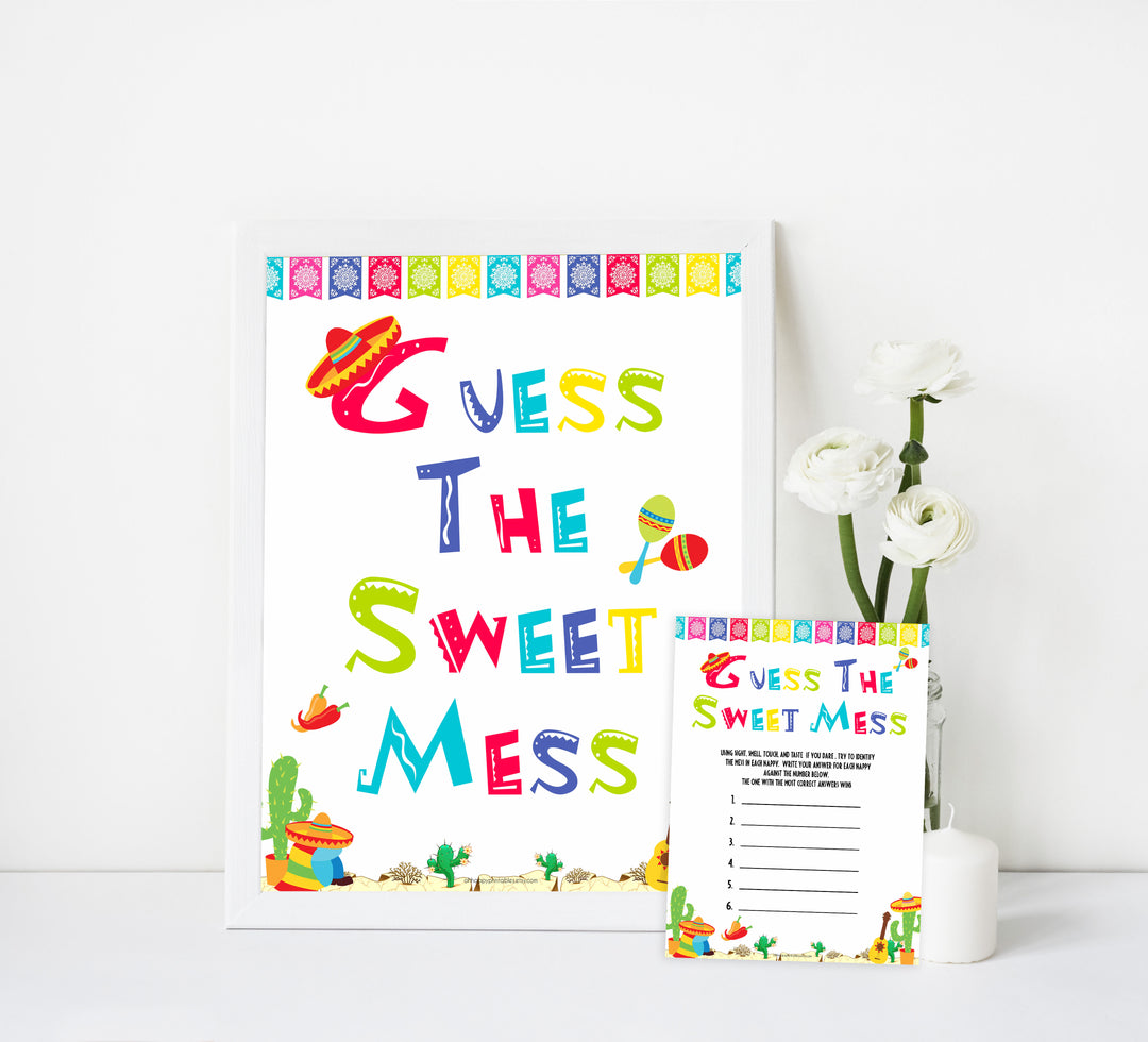 guess the sweet mess game, Printable baby shower games, Mexican fiesta fun baby games, baby shower games, fun baby shower ideas, top baby shower ideas, fiesta shower baby shower, fiesta baby shower ideas