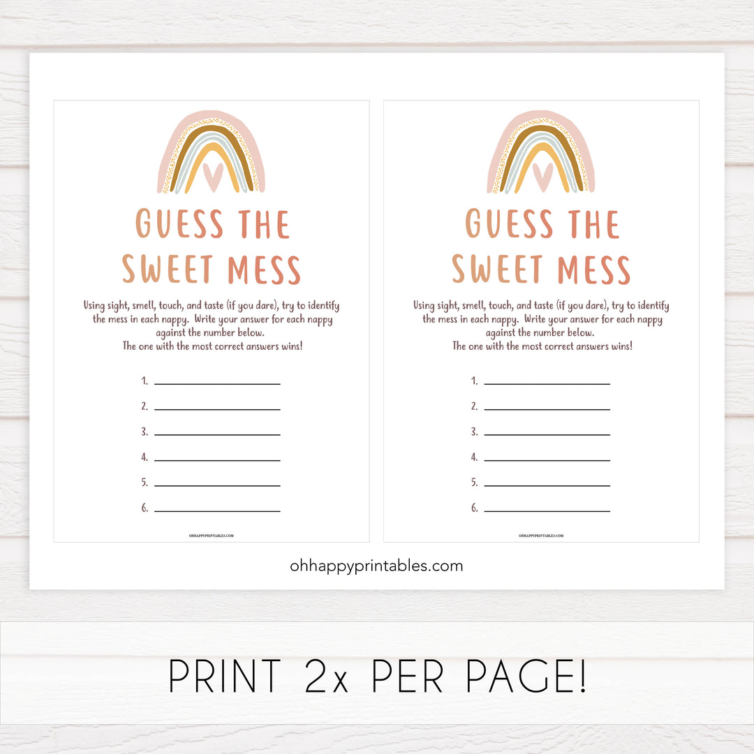 guess the sweet mess game, Printable baby shower games, boho rainbow baby games, baby shower games, fun baby shower ideas, top baby shower ideas, boho rainbow baby shower, baby shower games, fun boho rainbow baby shower ideas