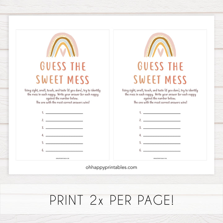 guess the sweet mess game, Printable baby shower games, boho rainbow baby games, baby shower games, fun baby shower ideas, top baby shower ideas, boho rainbow baby shower, baby shower games, fun boho rainbow baby shower ideas
