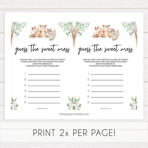 guess the sweet mess game, Printable baby shower games, woodland animals baby games, baby shower games, fun baby shower ideas, top baby shower ideas, woodland baby shower, baby shower games, fun woodland animals baby shower ideas