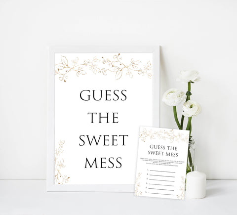 guess the sweet mess game, Printable baby shower games, gold leaf baby games, baby shower games, fun baby shower ideas, top baby shower ideas, gold leaf baby shower, baby shower games, fun gold leaf baby shower ideas