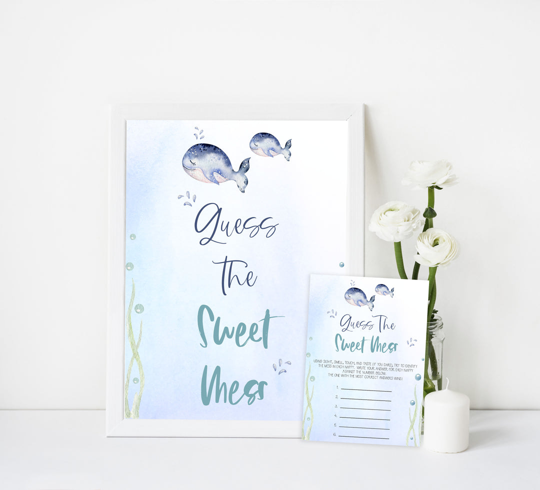guess the sweet mess baby games, Printable baby shower games, whale baby games, baby shower games, fun baby shower ideas, top baby shower ideas, whale baby shower, baby shower games, fun whale baby shower ideas