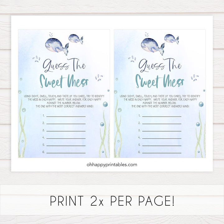 guess the sweet mess baby games, Printable baby shower games, whale baby games, baby shower games, fun baby shower ideas, top baby shower ideas, whale baby shower, baby shower games, fun whale baby shower ideas