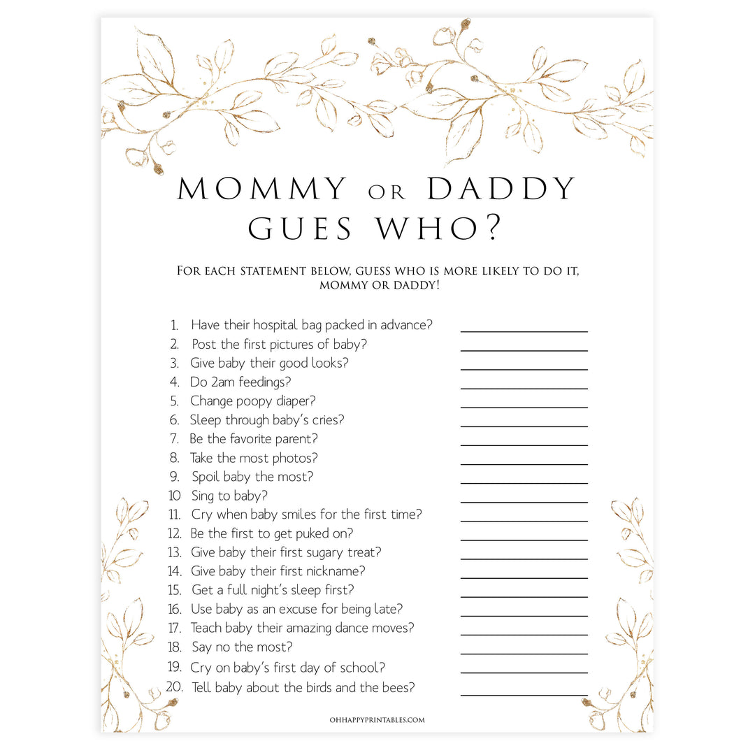 guess who baby shower game, Printable baby shower games, gold leaf baby games, baby shower games, fun baby shower ideas, top baby shower ideas, gold leaf baby shower, baby shower games, fun gold leaf baby shower ideas