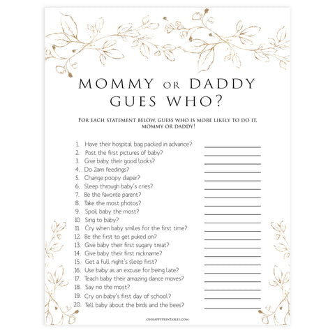 guess who baby shower game, Printable baby shower games, gold leaf baby games, baby shower games, fun baby shower ideas, top baby shower ideas, gold leaf baby shower, baby shower games, fun gold leaf baby shower ideas